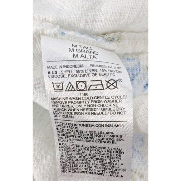 Old Navy Linen Blend Floral Midi Dress Sz M Tall Cottagecore Milkmaid Feminine - Picture 9 of 13